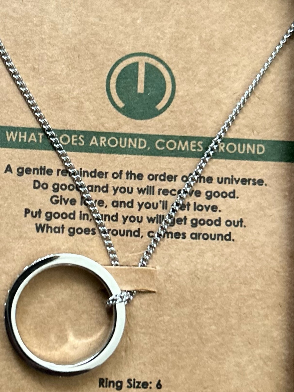 MantraBand Silver Circle Pendant Necklace